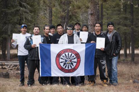 The Diamond Driller's Helpers stand proudly with Anthony, Mark, and Murray who helped make the project successful.